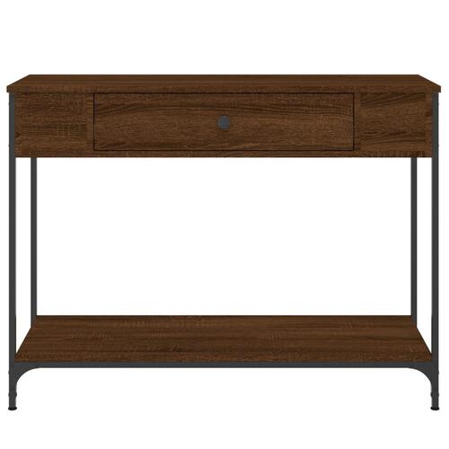 Konsolbord 100x34,5x75 cm konstrueret træ brunt egetræ