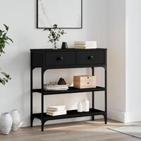 Konsolbord 72,5x25x75 cm konstrueret træ sort
