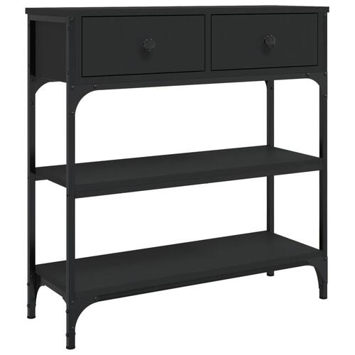 Konsolbord 72,5x25x75 cm konstrueret træ sort
