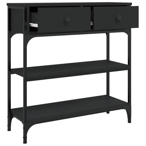 Konsolbord 72,5x25x75 cm konstrueret træ sort