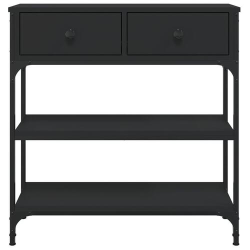 Konsolbord 72,5x25x75 cm konstrueret træ sort