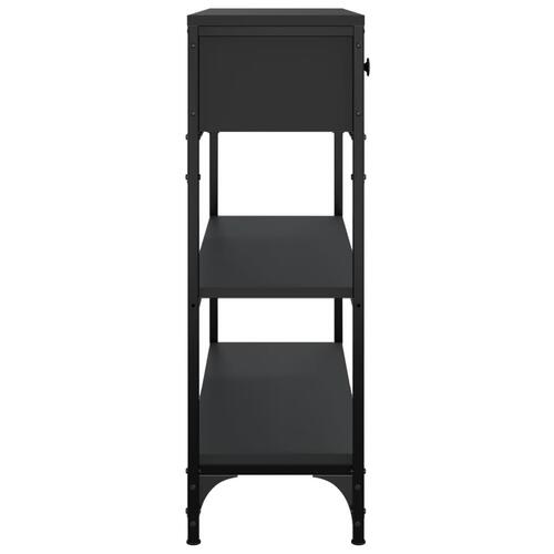 Konsolbord 72,5x25x75 cm konstrueret træ sort