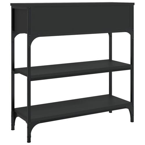 Konsolbord 72,5x25x75 cm konstrueret træ sort