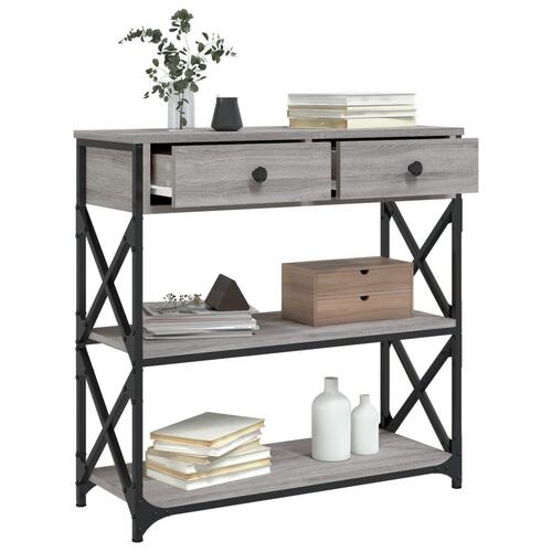 Konsolbord 75x28x75 cm konstrueret træ grå sonoma-eg