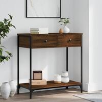 Konsolbord 75x34,5x75 cm konstrueret træ brunt egetræ