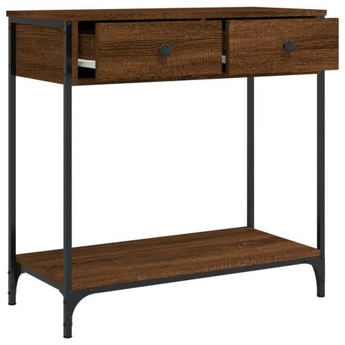 Konsolbord 75x34,5x75 cm konstrueret træ brunt egetræ