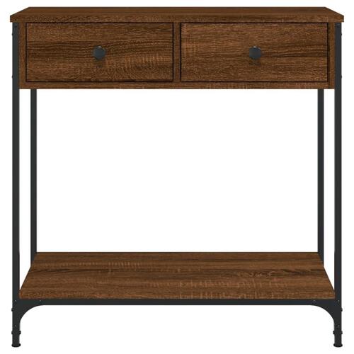 Konsolbord 75x34,5x75 cm konstrueret træ brunt egetræ