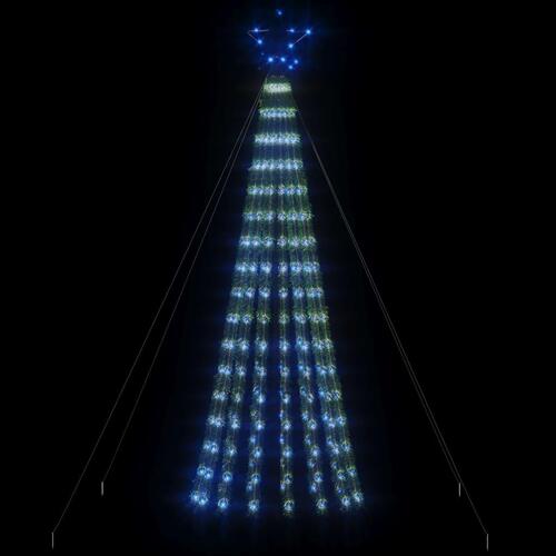 Lysende juletræ 275 LED'er 180 cm blåt lys