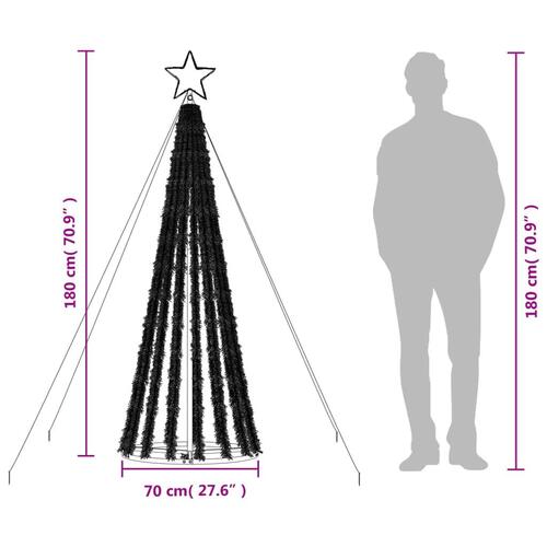 Lysende juletræ 275 LED'er 180 cm blåt lys