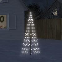 Julelys til flagstang 200 LED'er 180 cm koldt hvidt lys