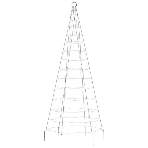 Julelys til flagstang 200 LED'er 180 cm koldt hvidt lys