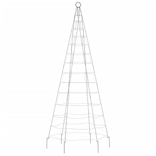 Julelys til flagstang 200 LED'er 180 cm koldt hvidt lys