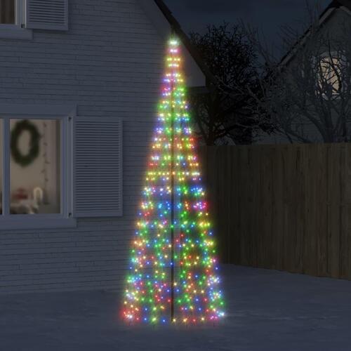 Julelys til flagstang 550 LED'er 300 cm flerfarvet lys