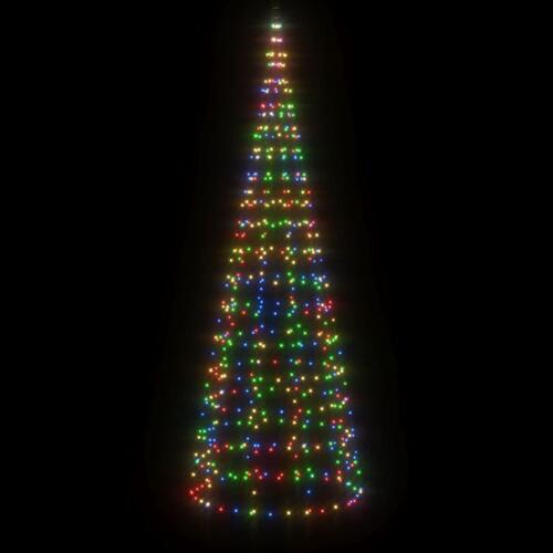 Julelys til flagstang 550 LED'er 300 cm flerfarvet lys