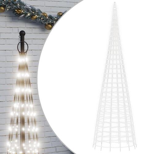 Julelys til flagstang 3000 LED'er 800 cm koldt hvidt lys