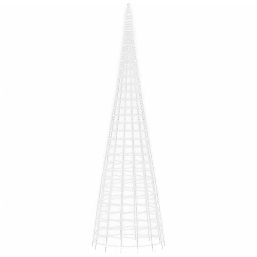 Julelys til flagstang 3000 LED'er 800 cm koldt hvidt lys
