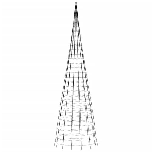 Julelys til flagstang 3000 LED'er 800 cm koldt hvidt lys