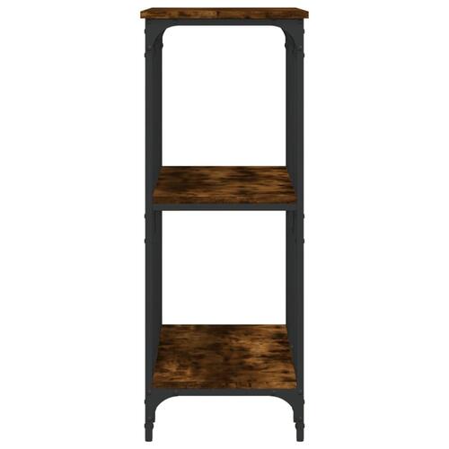 Konsolbord 102x35x50 cm konstrueret træ røget egetræsfarve