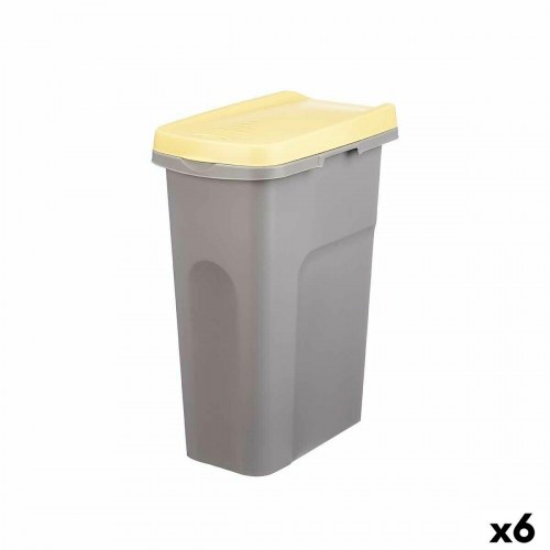 Skraldespand Stefanplast - gul/grå plastik, 25 L (6 stk.)