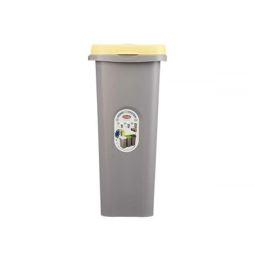 Skraldespand Stefanplast - gul/grå plastik, 25 L (6 stk.)