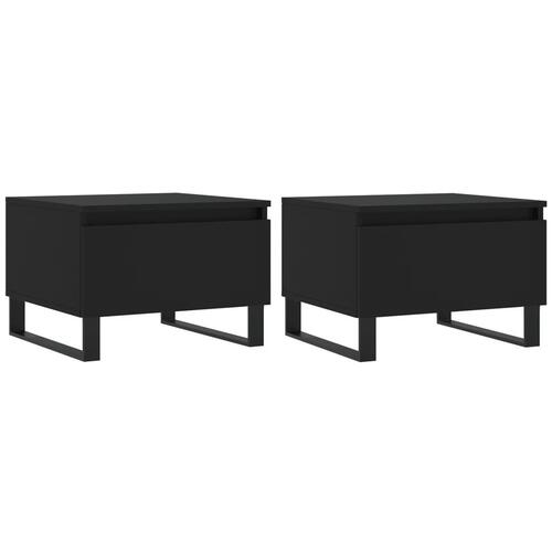 Sofaborde 2 stk. 50x46x35 cm konstrueret træ sort