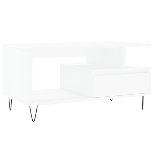Sofabord 90x49x45 cm konstrueret træ hvid