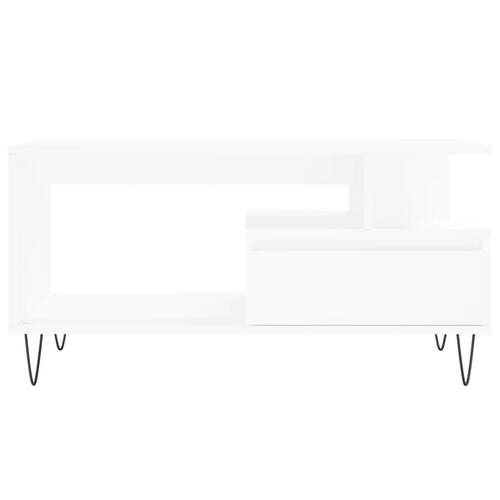Sofabord 90x49x45 cm konstrueret træ hvid