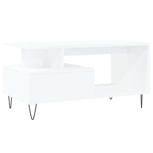 Sofabord 90x49x45 cm konstrueret træ hvid
