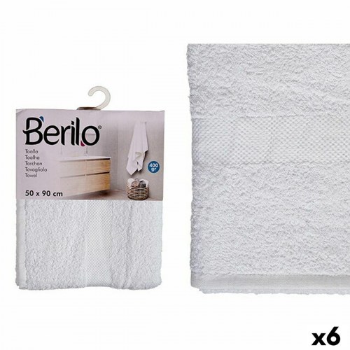 Berilo badelagen 50 x 90 cm - hvid, 80 % bomuld (6 stk)