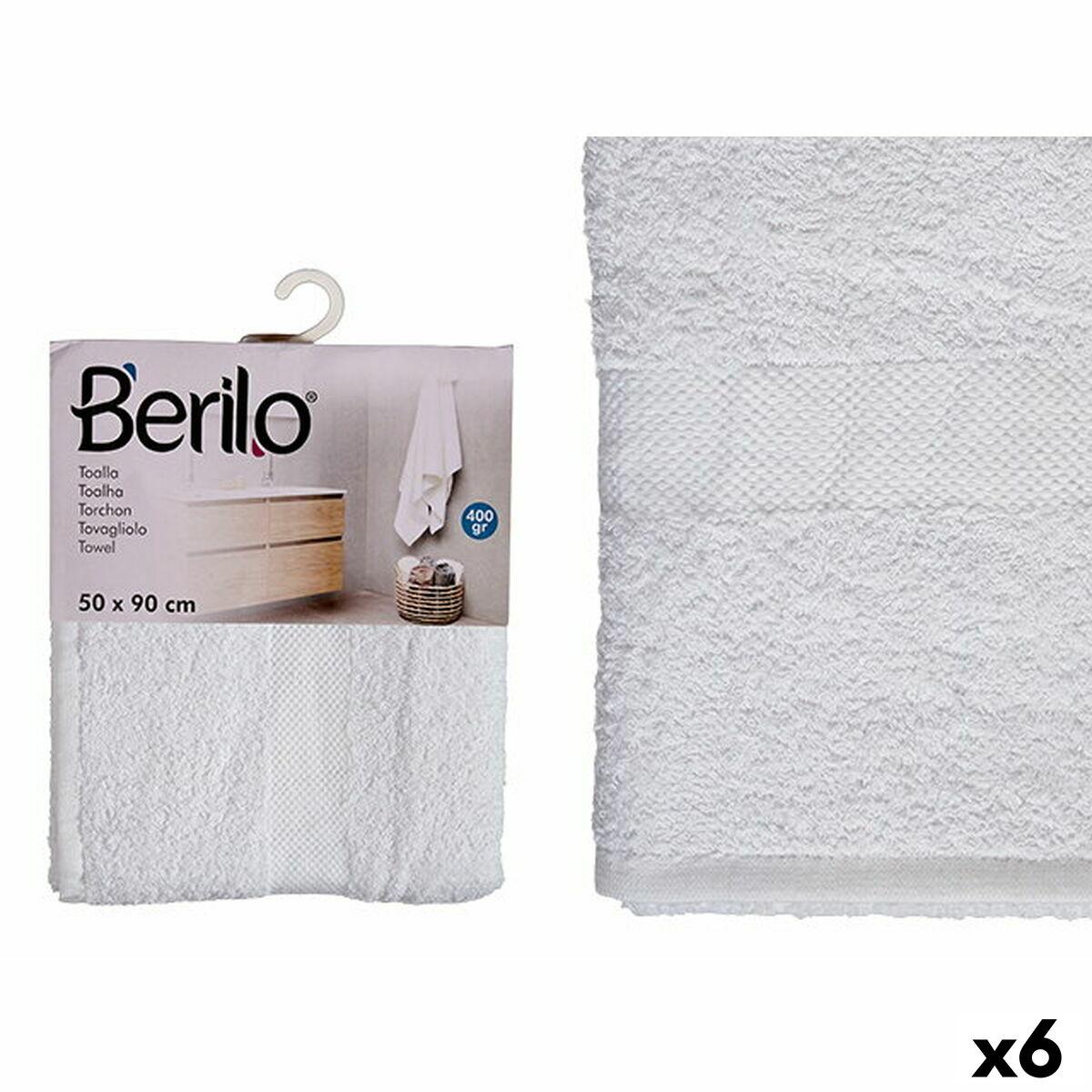 Berilo badelagen 50 x 90 cm - hvid, 80 % bomuld (6 stk)