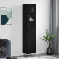 Skab 34,5x34x180 cm konstrueret træ sort
