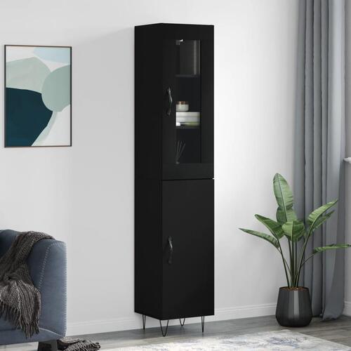 Skab 34,5x34x180 cm konstrueret træ sort