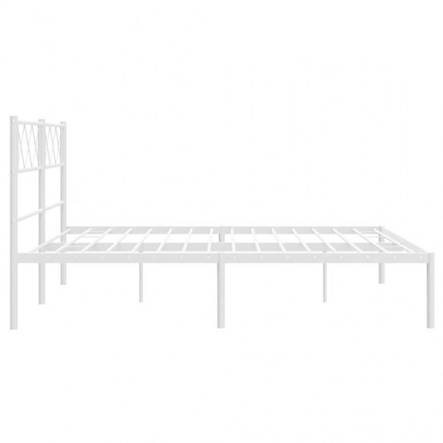Sengeramme med sengegavl 140x200 cm - metal, hvid