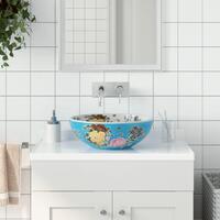 Håndvask til bordplade Φ41x14 cm rund keramik flerfarvet