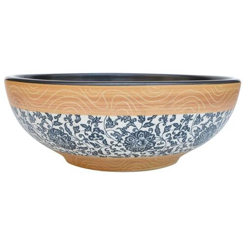 Håndvask til bordplade Φ41x14 cm rund keramik flerfarvet