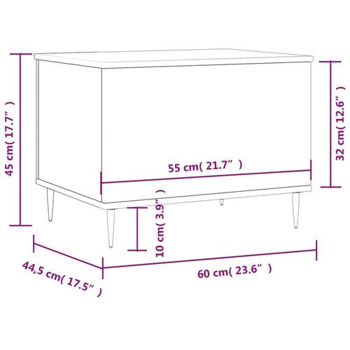Sofabord 60x44,5x45 cm konstrueret træ sort