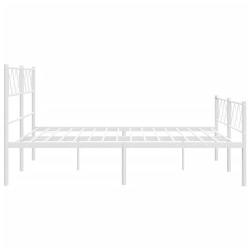 Sengeramme med sengegavl og fodgærde 120x200 cm metal hvid