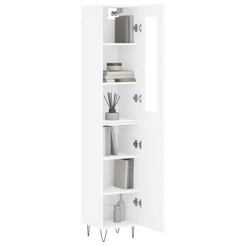Skab 34,5x34x180 cm konstrueret træ hvid