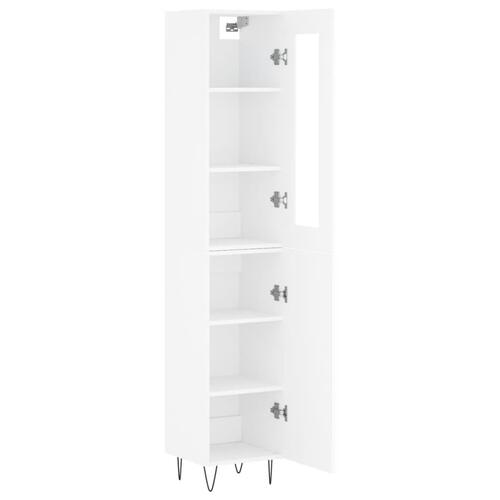 Skab 34,5x34x180 cm konstrueret træ hvid