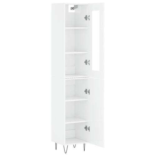 Skab 34,5x34x180 cm konstrueret træ hvid højglans