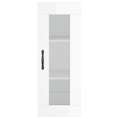 Skab 34,5x34x180 cm konstrueret træ hvid højglans