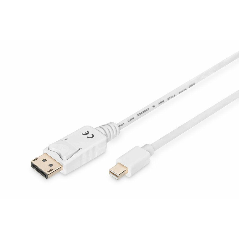Digitus Mini DisplayPort til DisplayPort kabel - hvid, 2 m