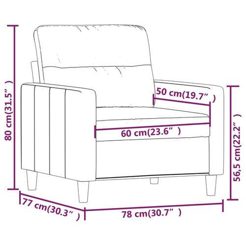 Lænestol 60 cm stof lysegrå