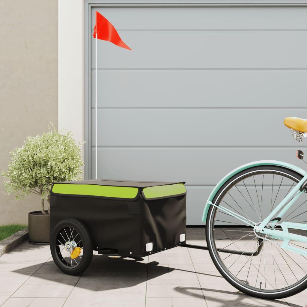 Cykelanhænger 30 kg jern sort og grøn
