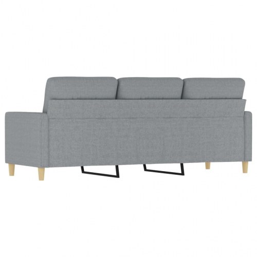 3-personers sofa i stof - lysegrå, sædebredde 180 cm