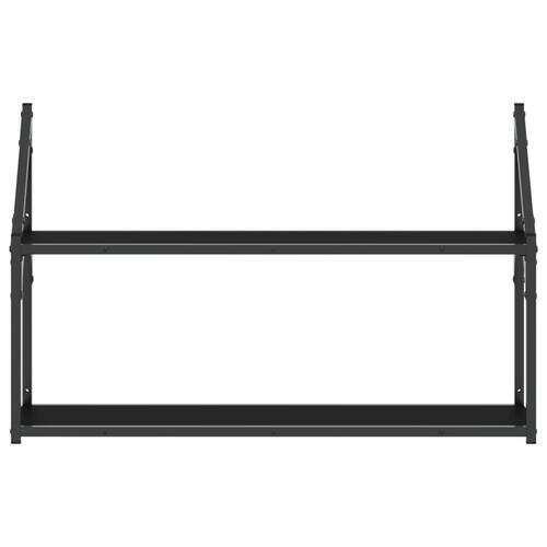 Væghylde med 2 hylder 80x21x51 cm konstrueret træ sort