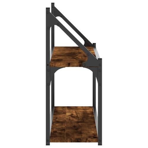 Vægreol med 2 hylder 80x21x51 cm konstrueret træ røgfarvet eg