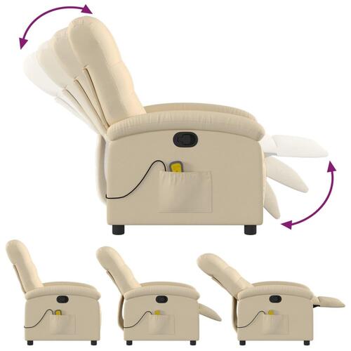 Massagestol stof cremefarvet