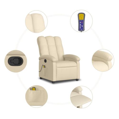 Massagestol stof cremefarvet