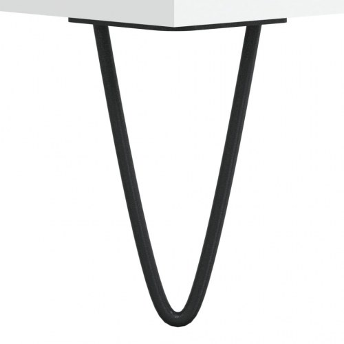 Højskab med glaslåger 69,5×34×180 cm - hvid konstrueret træ
